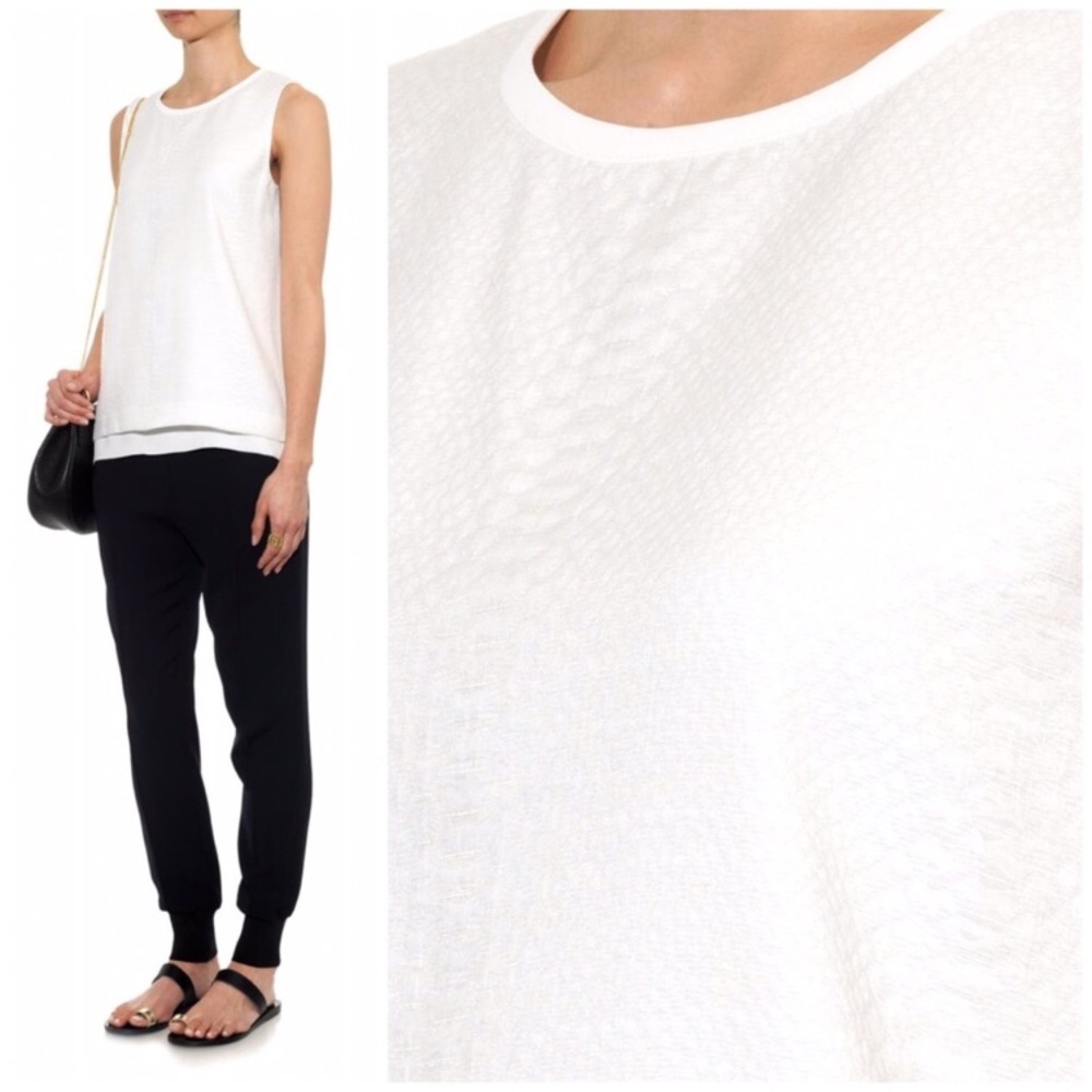 Vince textured lined bone top